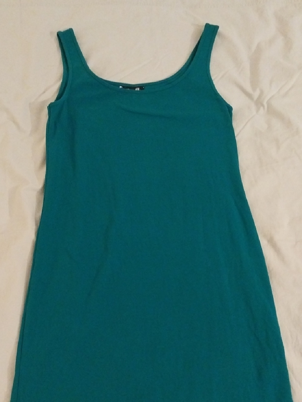 Sleeveless Teal Tank Top Mini Dress
